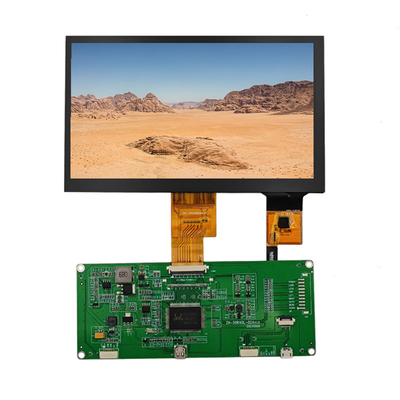 ซื้อ จอแสดงผล TFT Capacitive ขนาด 7 นิ้ว ความละเอียด 1024x600 พร้อมบอร์ดควบคุม, ความสว่างสูง การผลิตออนไลน์
